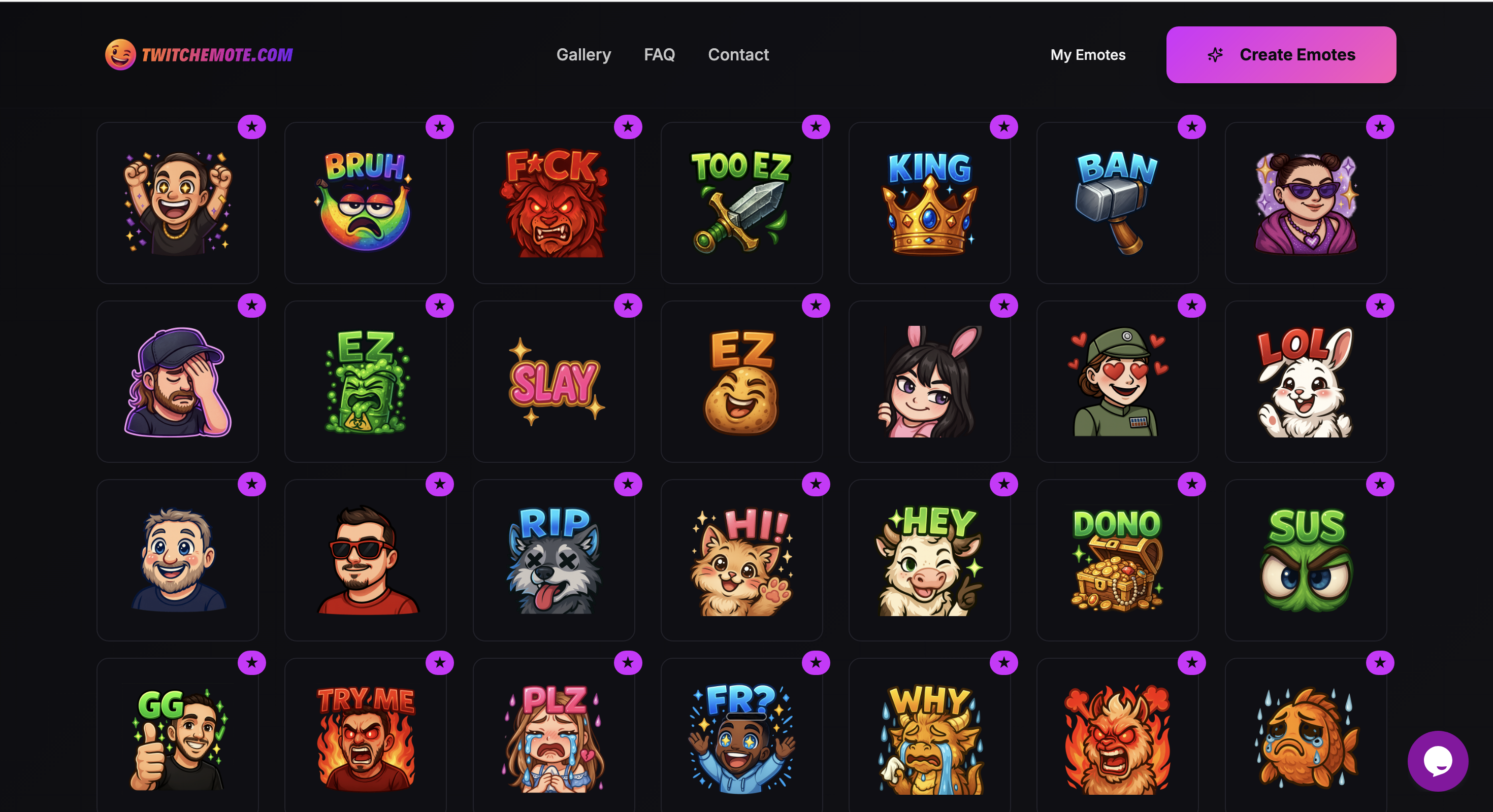 Twitchemote community emotes gallery screenshot
